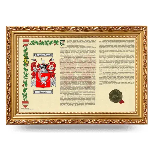 Dvorak Armorial Landscape Framed - Gold