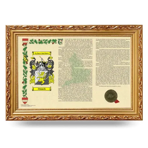 Dymach Armorial Landscape Framed - Gold