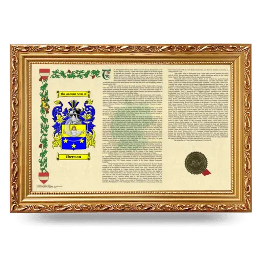 Eberman Armorial Landscape Framed - Gold