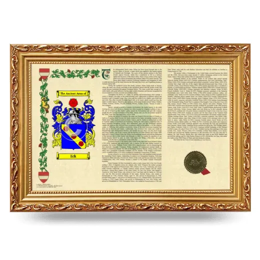 Eck Armorial Landscape Framed - Gold