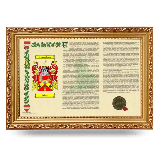 Edins Armorial Landscape Framed - Gold