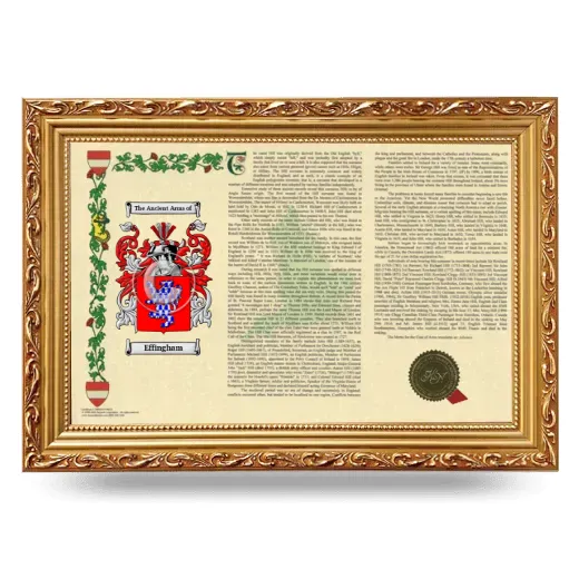 Effingham Armorial Landscape Framed - Gold