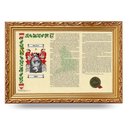 Egar Armorial Landscape Framed - Gold