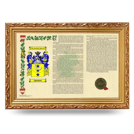 Egerman Armorial Landscape Framed - Gold