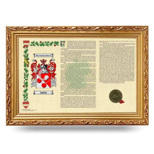 Egging Armorial Landscape Framed - Gold