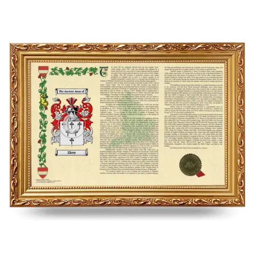 Elray Armorial Landscape Framed - Gold