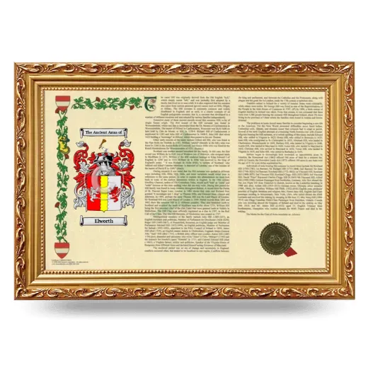 Elworth Armorial Landscape Framed - Gold