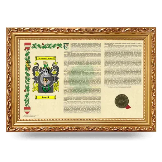 Emerik Armorial Landscape Framed - Gold
