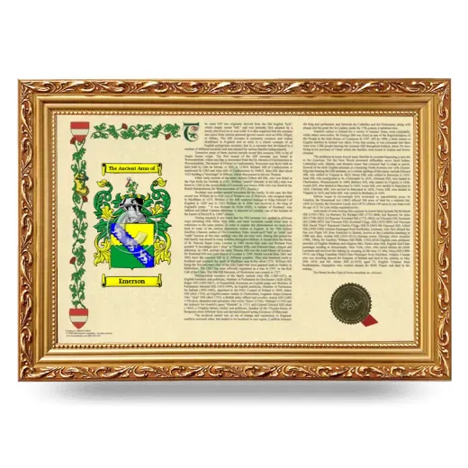 Emerson Armorial Landscape Framed - Gold