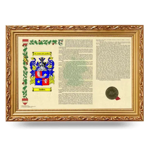 Endres Armorial Landscape Framed - Gold