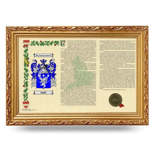 Englis Armorial Landscape Framed - Gold