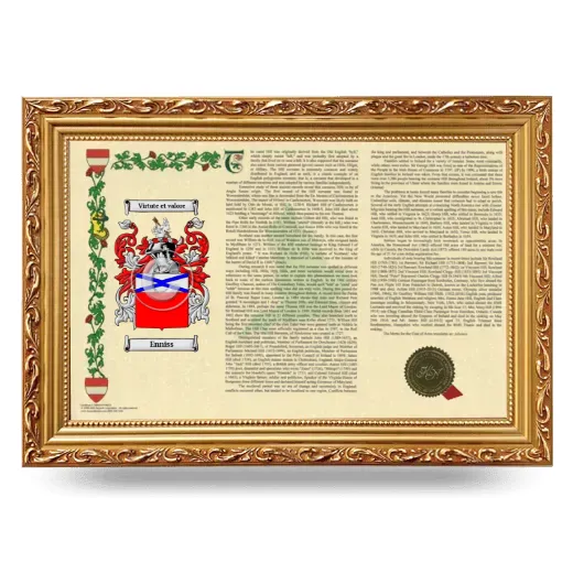 Enniss Armorial Landscape Framed - Gold