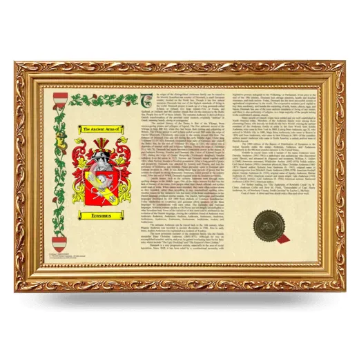 Erasmus Armorial Landscape Framed - Gold