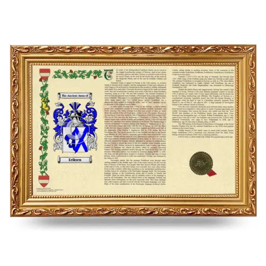 Eriksen Armorial Landscape Framed - Gold