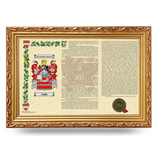 Esplin Armorial Landscape Framed - Gold