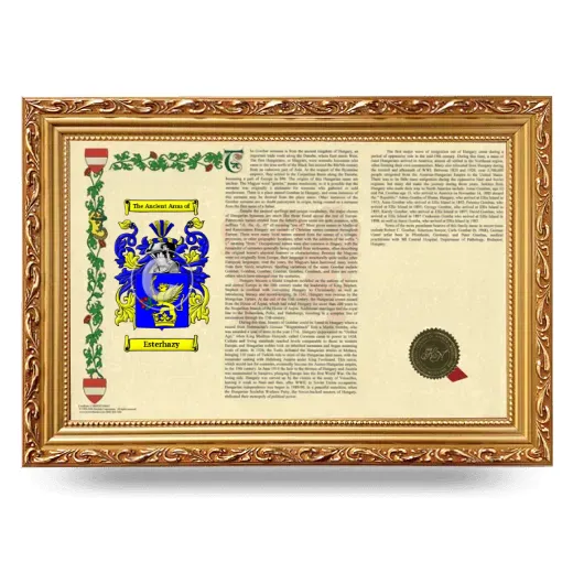 Esterhazy Armorial Landscape Framed - Gold