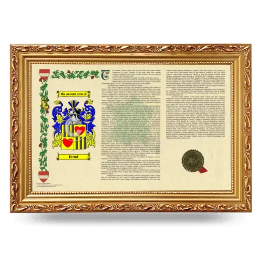 Estud Armorial Landscape Framed - Gold