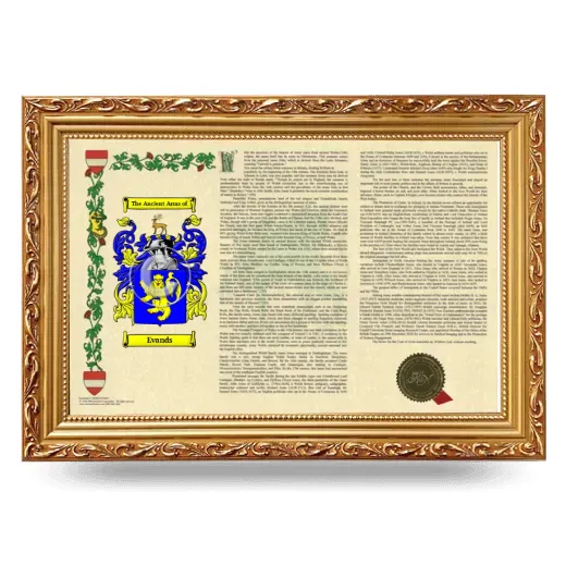 Evands Armorial Landscape Framed - Gold