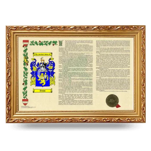Evans Armorial Landscape Framed - Gold