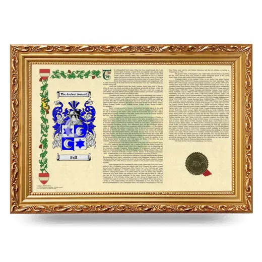 Faff Armorial Landscape Framed - Gold