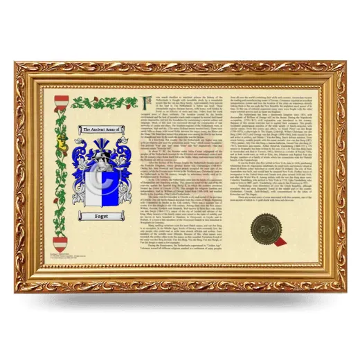 Faget Armorial Landscape Framed - Gold