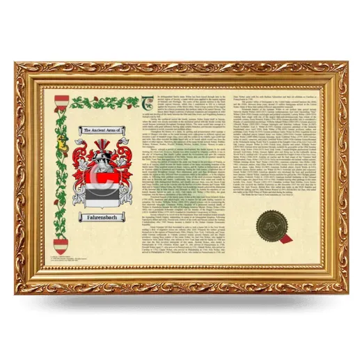 Fahrensbach Armorial Landscape Framed - Gold