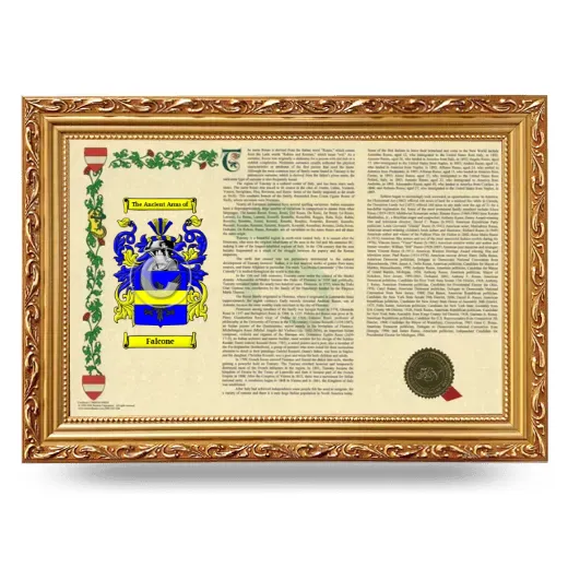 Falcone Armorial Landscape Framed - Gold