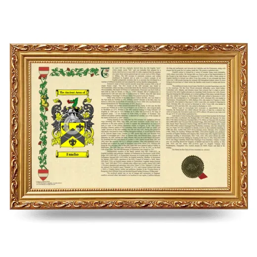 Fancho Armorial Landscape Framed - Gold