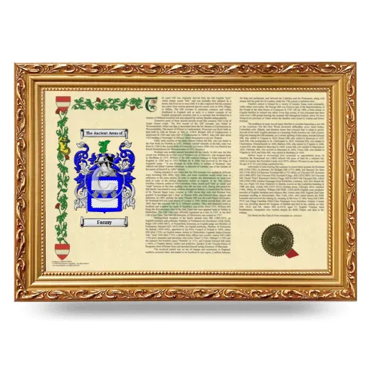 Fanny Armorial Landscape Framed - Gold