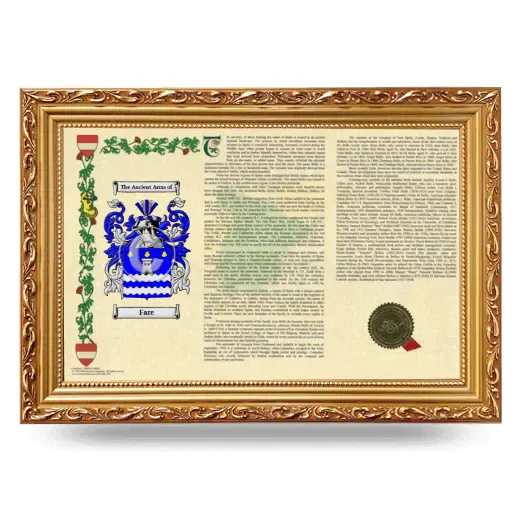 Fare Armorial Landscape Framed - Gold
