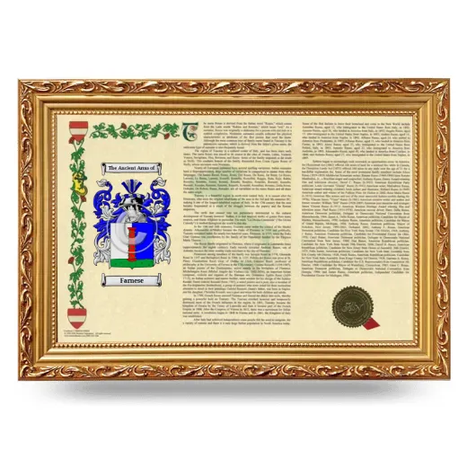 Farnese Armorial Landscape Framed - Gold