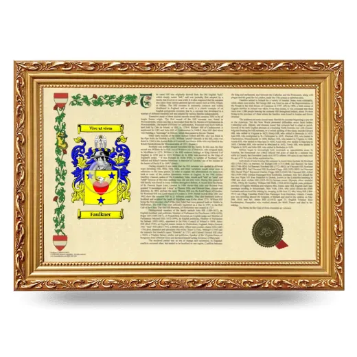 Faulkner Armorial Landscape Framed - Gold
