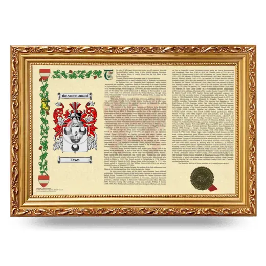 Fawn Armorial Landscape Framed - Gold