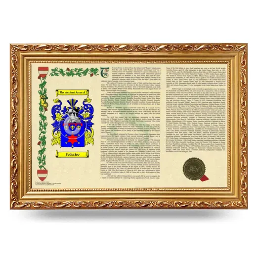 Federico Armorial Landscape Framed - Gold