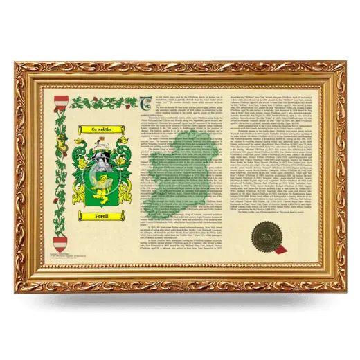 Ferell Armorial Landscape Framed - Gold