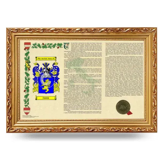 Ferrer Armorial Landscape Framed - Gold