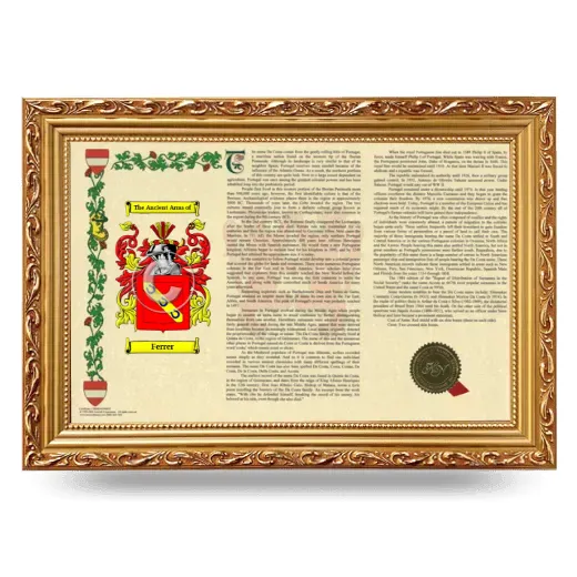 Ferrer Armorial Landscape Framed - Gold
