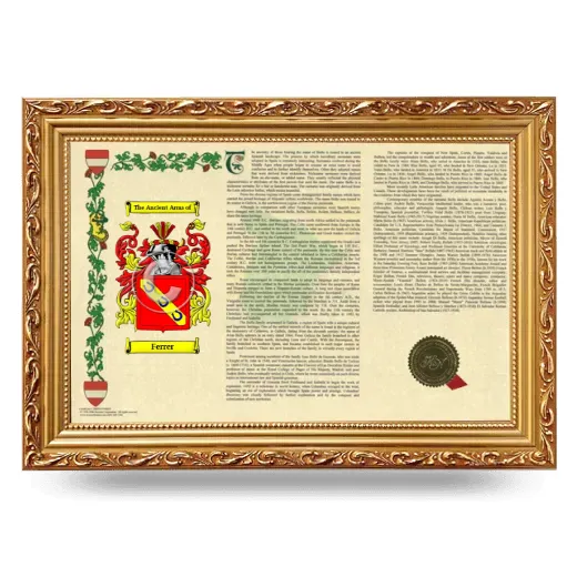 Ferrer Armorial Landscape Framed - Gold
