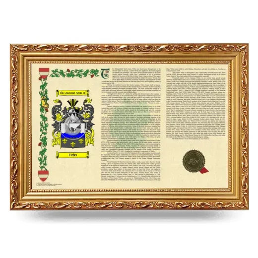 Ficks Armorial Landscape Framed - Gold