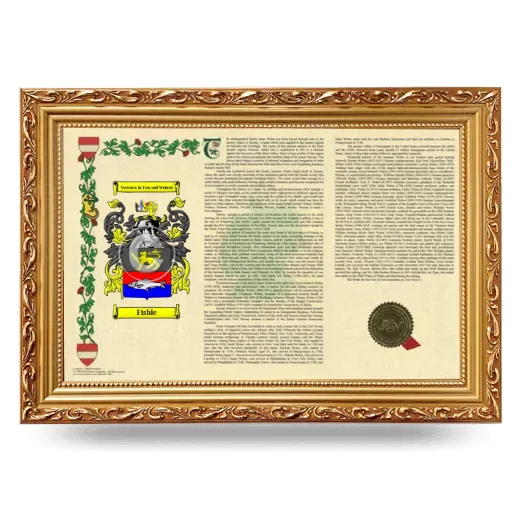 Fishle Armorial Landscape Framed - Gold