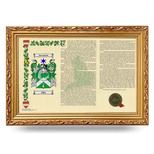 Flan Armorial Landscape Framed - Gold