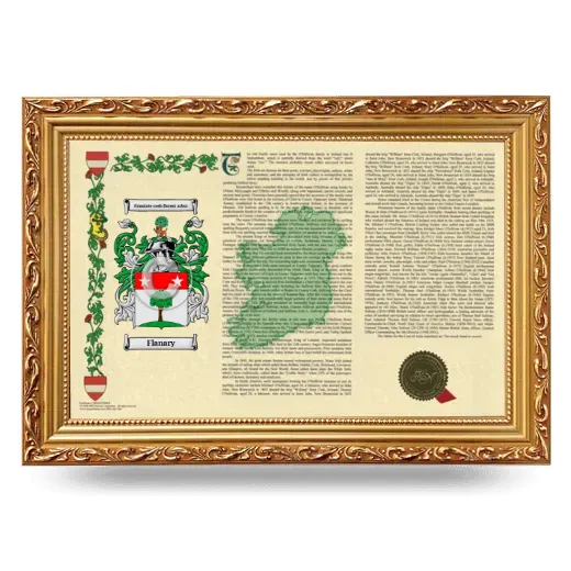 Flanary Armorial Landscape Framed - Gold