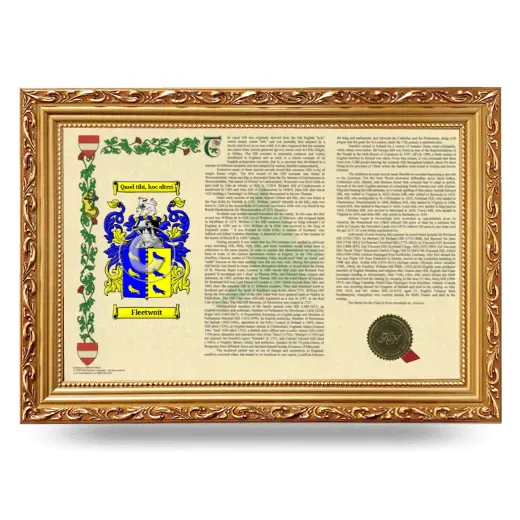 Fleetwoit Armorial Landscape Framed - Gold