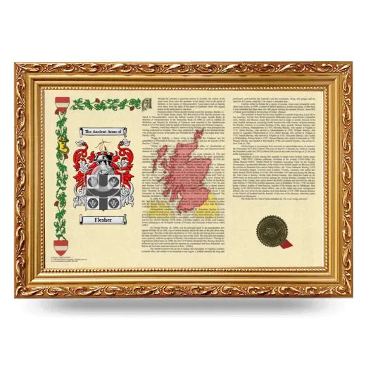 Flesher Armorial Landscape Framed - Gold