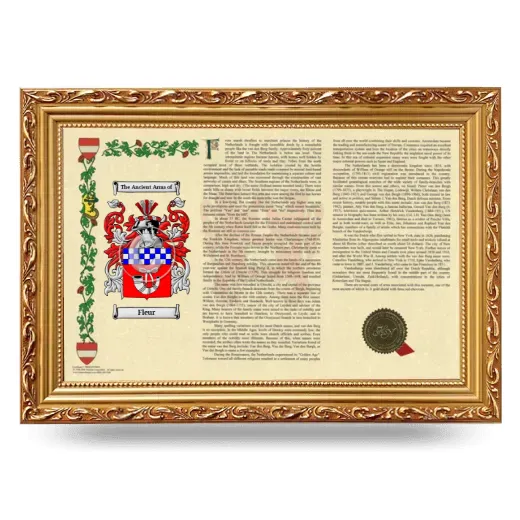 Fleur Armorial Landscape Framed - Gold