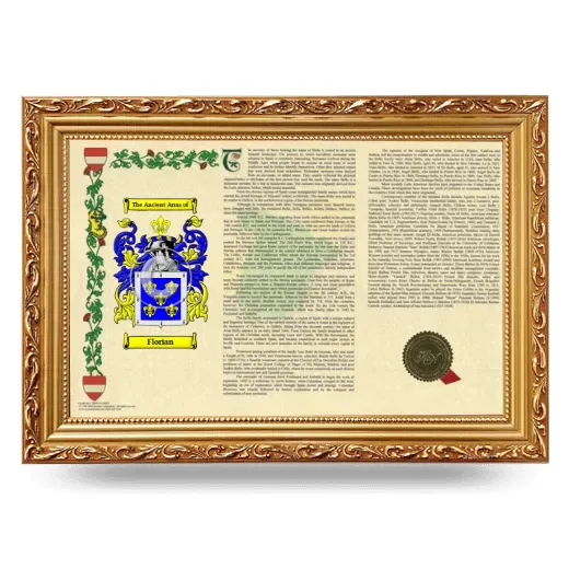 Florian Armorial Landscape Framed - Gold