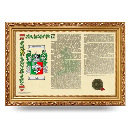 Folk Armorial Landscape Framed - Gold
