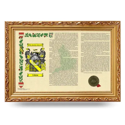 Folsem Armorial Landscape Framed - Gold
