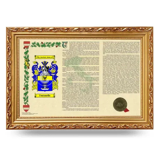 Fontanella Armorial Landscape Framed - Gold