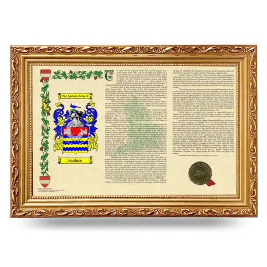 Fordone Armorial Landscape Framed - Gold